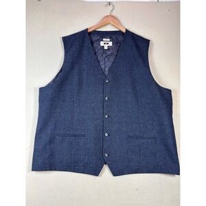 Joseph Abboud Mens 5X Blue Glen Plaid Classic Fit Suit Vest Waistcoat Paisley